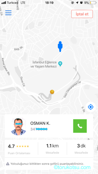 イスタンブールのタクシーアプリ iTaksi